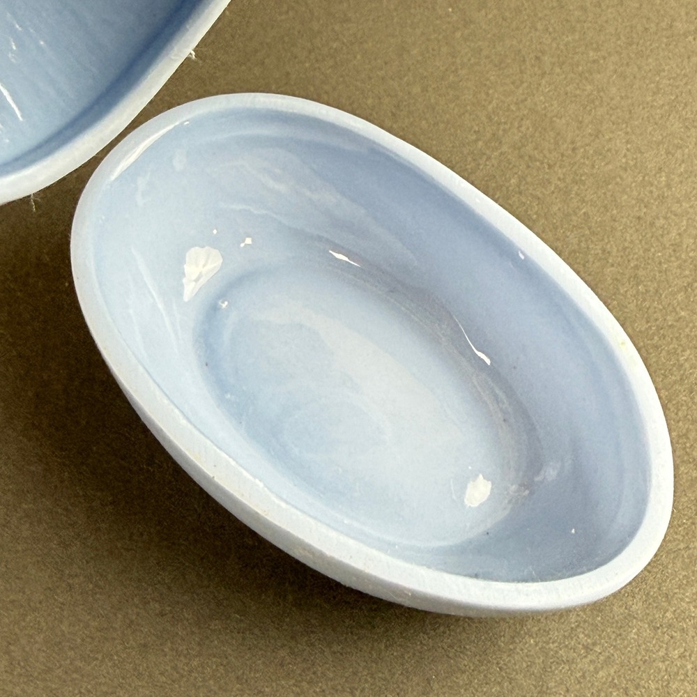 Ceramic Easter Egg 4" Trinket Box Set of 4 Blue Cream Floral Decor - Picture 9 of 16